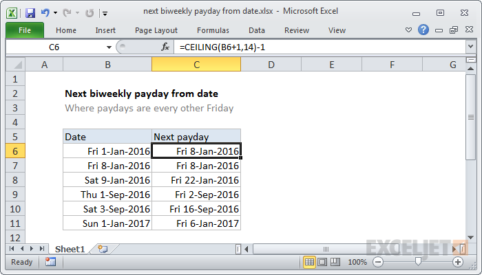 Excel Formula To Calculate Biweekly Pay Periods